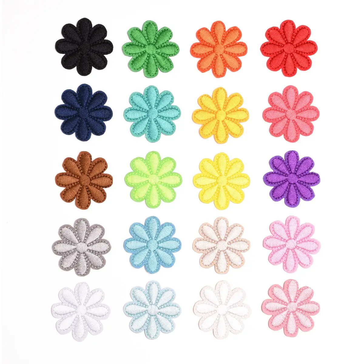 

20Pcs/lot Flowers Series Iron on Embroidered Patches For on repair Clothes skirt Hat Jeans sheet Sticker Sew Applique Decor