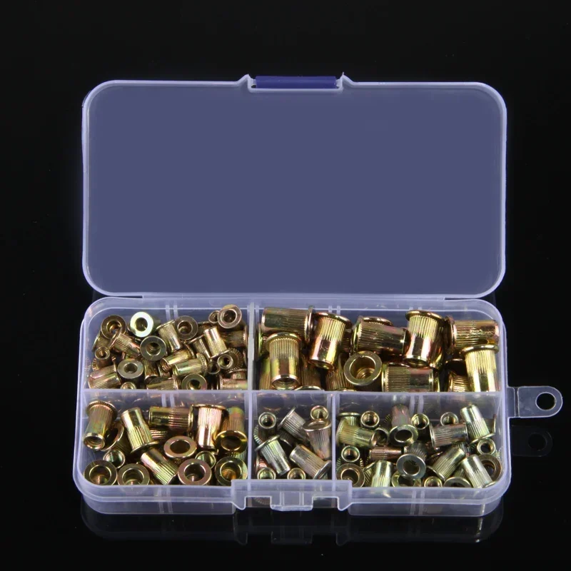 Description Picture 2 of item120pcs M3 M4 M5 M6 Blind Rivet Nut Flat Head Threaded Rivet Insert Nut Cover Rivet Nut Galvanized Carbon Steel