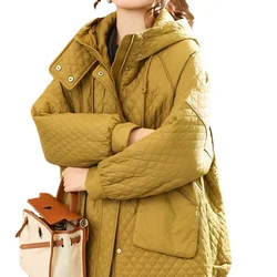 Jacket Women Winter Coat Women Large Size New Hooded Cotton Clothing Coat Lax Ladies Coat Sandwich Cotton Thickened Coat