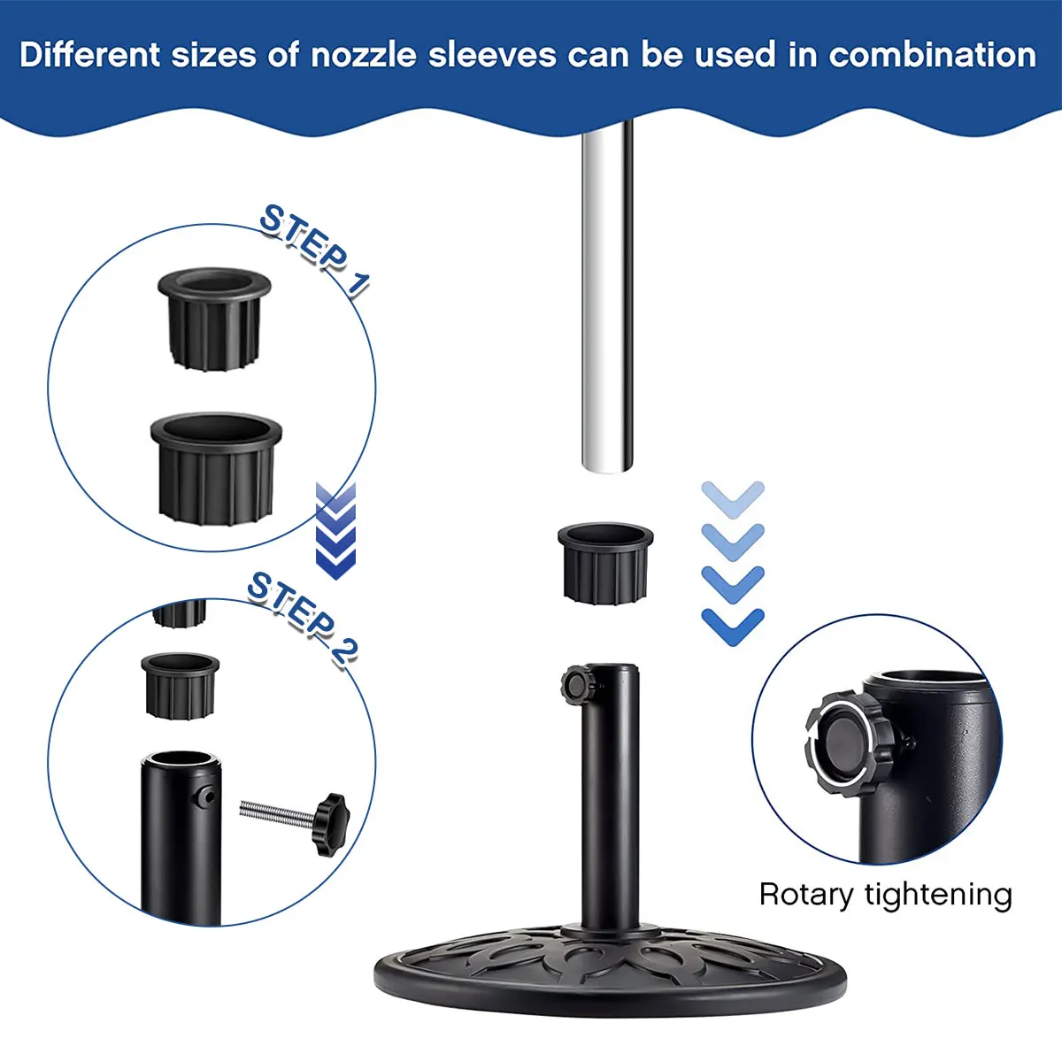 Umbrella Base Parts Plastic Parasol Stand Replacement Parts Bracket Hole Cover M8 Screws for Most Hole beach umbrella plug base fishing umbrella stand