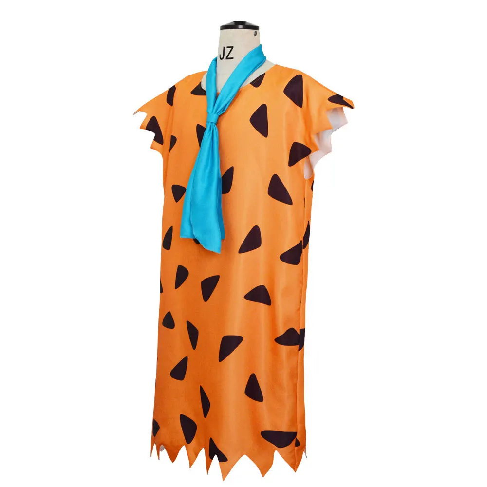 Fred Cosplay Anime Flintstones Kostüme Erwachsenes Kind Primitive Savages Kostüm Orange Kleidung Karneval Party Halloween – Detail 9