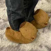 New Capibala Capybara Slippers Winter Bag With Warm Cotton Shoes Home Shoes Ladies Winter Plush Shoes Slippers Average Size 1