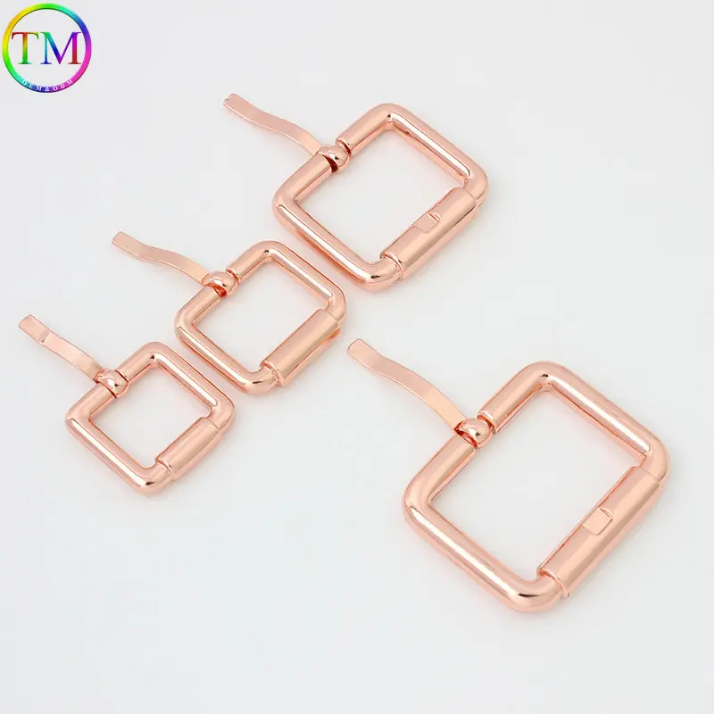 16mm 20mm 25mm 32mm Rose Gold Metal Belt Web Buckles Adjustable Slide Strap Roller Pin Buckle For Diy Bags Clasp Accessories