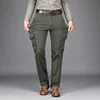 2025 New in Men's Pants Straight Leg Cotton Cargo Trouser Male Stretch Autumn Zipper Multi Pocket Classic Casual Work Wear Army 5