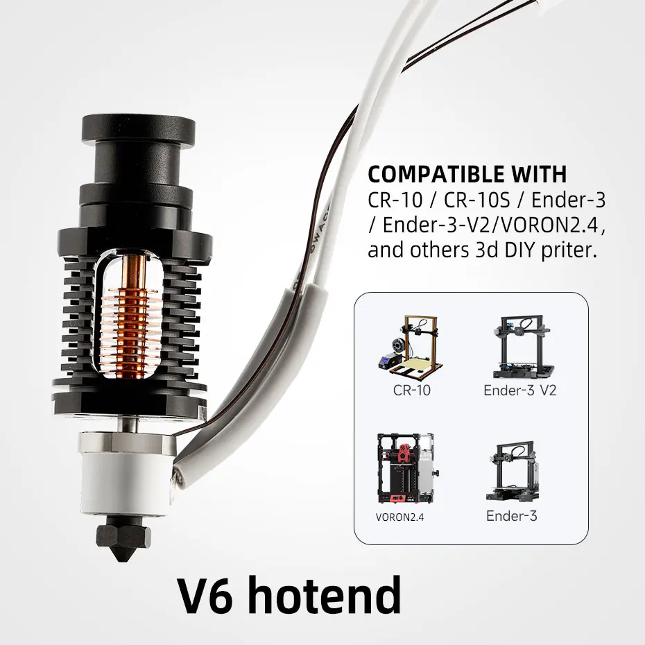 Núcleo de Aquecimento Cerâmico v6 Hotend Bimetal Heatbreak Bocal de Aço Endurecido Compatível com Impressora E3d v6 3d Novo de Alta Qualidade - Imagem 3