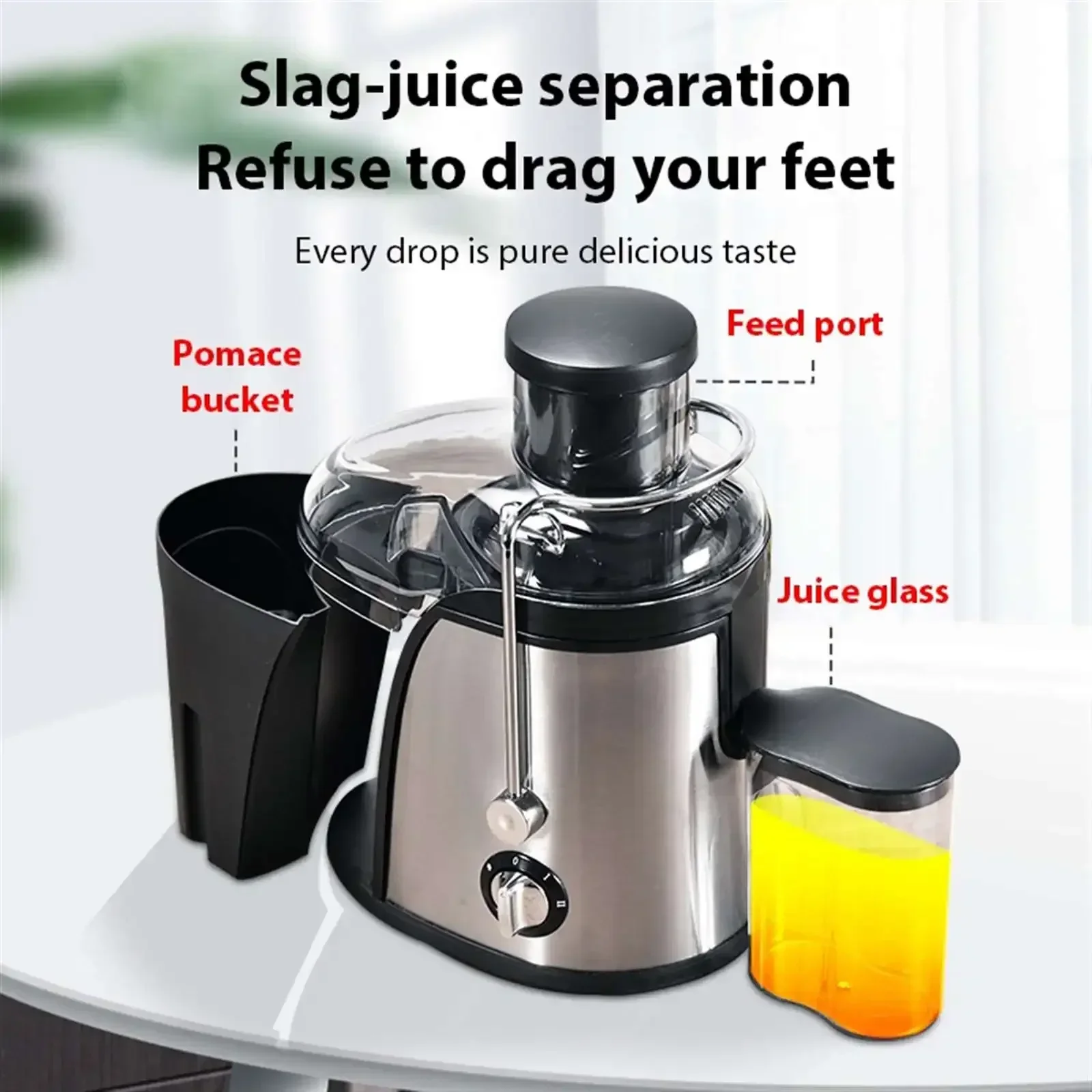 Stainless Steel Fruit Vegetable Centrifugal Juice Extractor Automatic Pulp Ejection Big Mouth Fruits Vegetable Juice Extractor 2