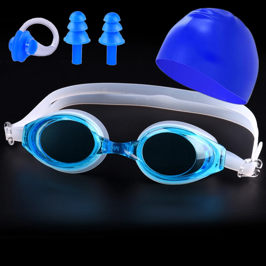 Swimming goggles silicone caps for men and women