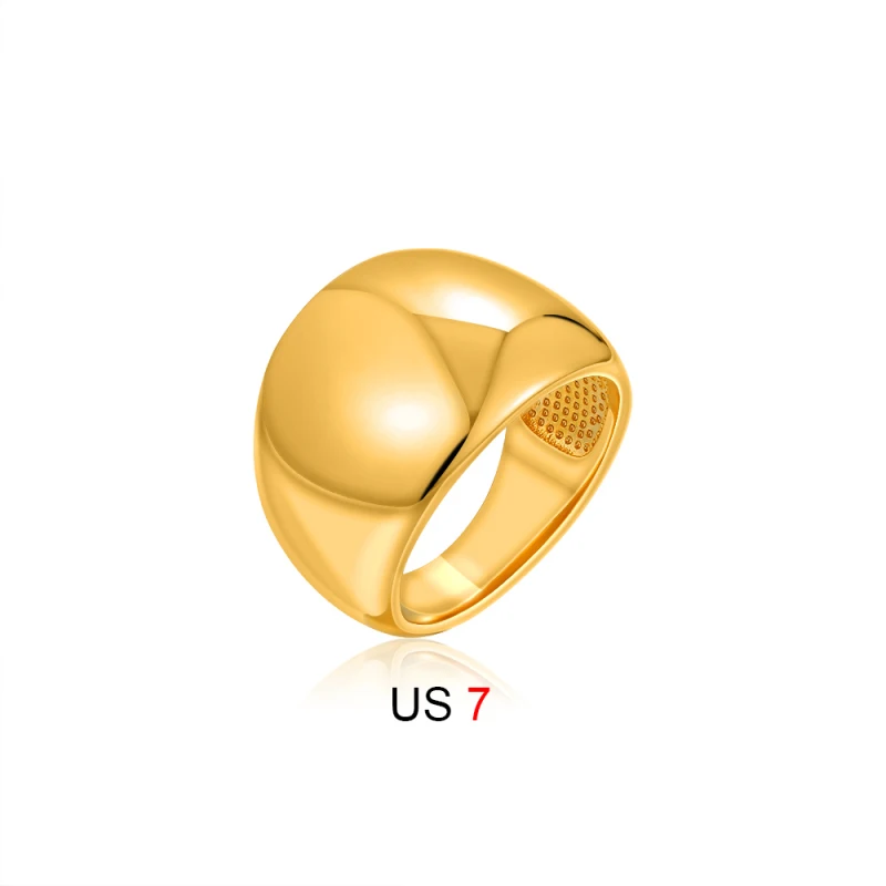 Anello da dito geometrico liscio esagerato Accessori di tendenza da donna 2025 Anelli di moda robusti in acciaio inossidabile Regalo di gioielli da sposa - immagine 5