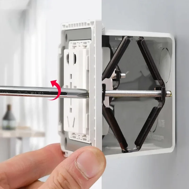86Type Wall Box Repair Cassette Fixed Socket Box with Screw Wall Repairer Support Old Socket Boxes Screw Plug Rod Tool wall socket box,wall switch socket repairer,electrical box repairer,wall socket repairer
