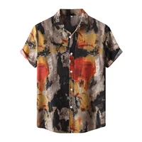 Designer Colorful Lattice Shirts For Men Summer Casual Colorblock Short Sleeve Shirts Blouses Comfortable Ethnic Hawaiian Shirt - Image 3