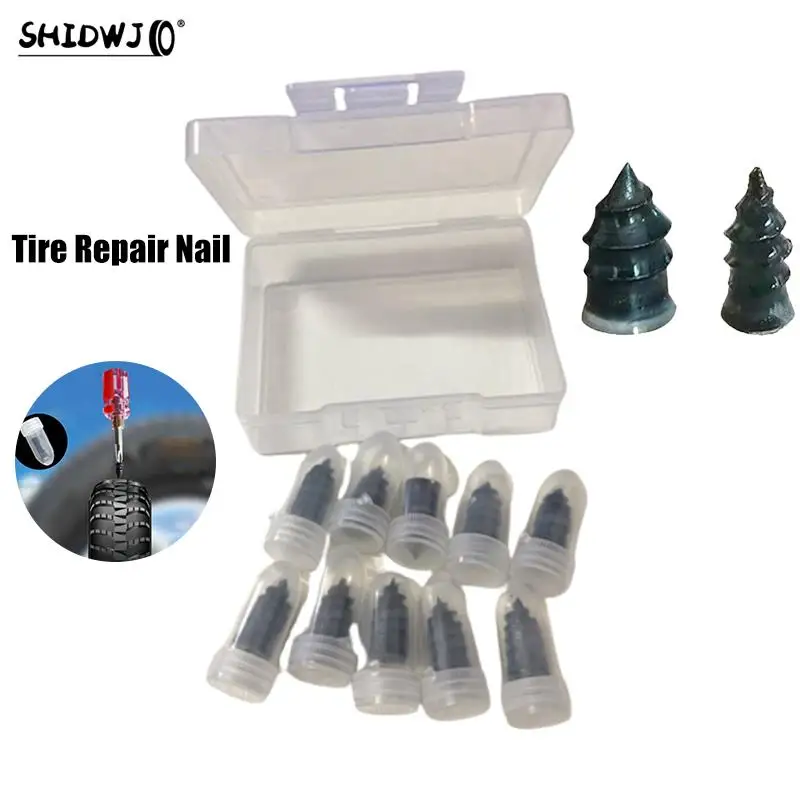 10pcs Universal Tire Repair Nail Self-Tapping Screw Plastic Nail Soft Rubber Screw Suitable For Motorcycle Tire Puncture Repair