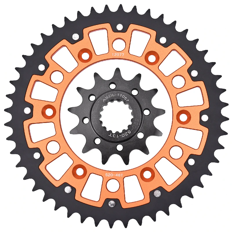 

520 48T 13T Motor Steel Aluminum Composite Front Rear Sprocket Kits For KTM 125 EXC LC2 150 250 SX 250 450 SX-F XC-F 500 EXC-F
