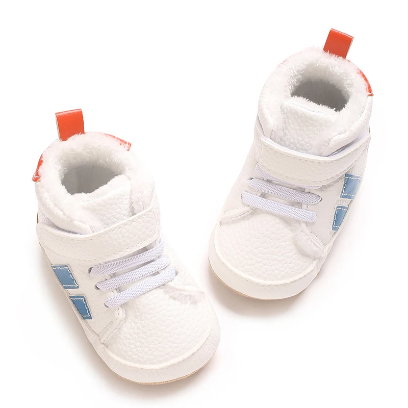 Modische Winter warme und rutschfeste Freizeitschuhe 0-18M Neugeborene High Top PU Sportschuhe für Säuglinge und kleine Kinder gehen – Detail 10