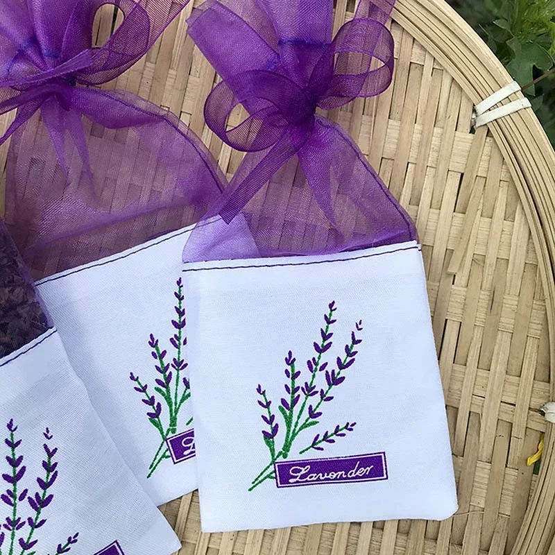 Deodorant Sachet Bags Fragrance Bags 5/10/20pcs Lavender Sachet Bag Empty Pouches Dry Flower Aroma Floral Printing
