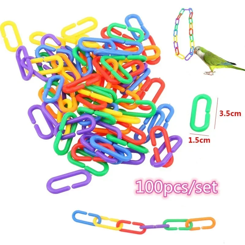 100Pcs/set Bird Toys Parrot Chewing Plastic Toys