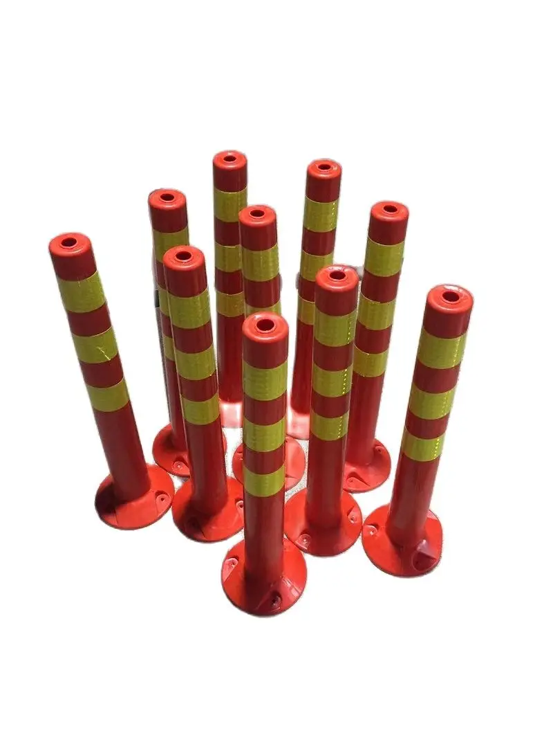 New 70cm Plastic Road Facilities Crossing Sign Safety Warning Pile Elastic Column Safety Cone