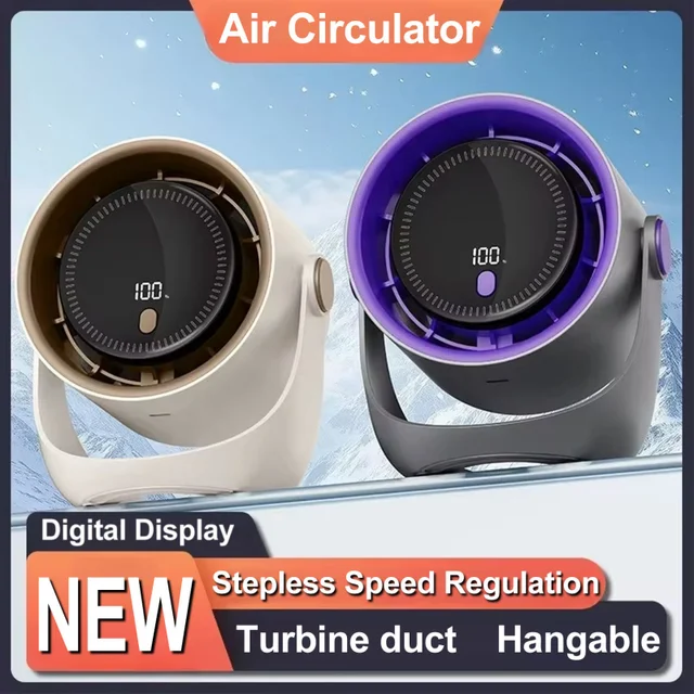 Ventilateur de circulation d'air HOMEFISH, petit ventilateur rechargeable USB, silencieux, fixation murale sans perçage pour la maison, la cuisine et la salle de bain 1