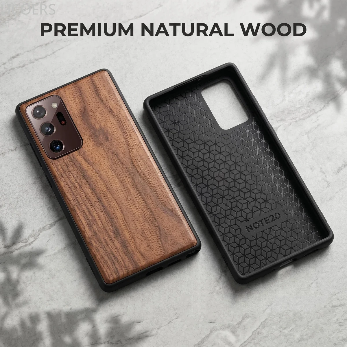 for Samsung Galaxy S25 S24 S23 S22 S21 FE Note 20 S20 Ultra Plus Case Thin Solid Natural Wood Cherry Walnut Bamboo Cover Shell