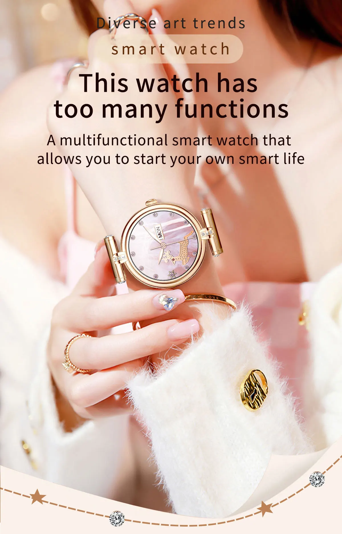 Screen multiple dial switch waterproof women's bracelet