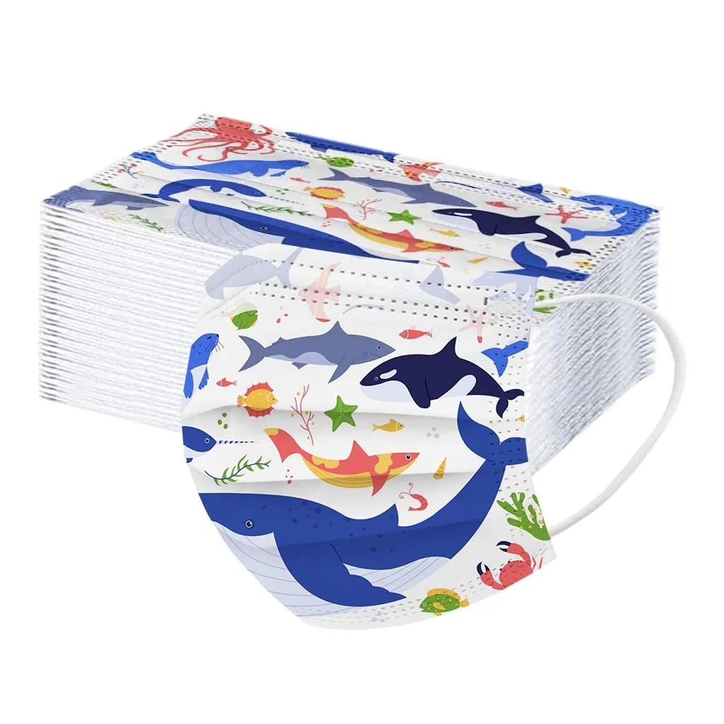 Disposable Face Mask Children's Mask 50PC Industrial 3-Layer Cotton Face Mask
