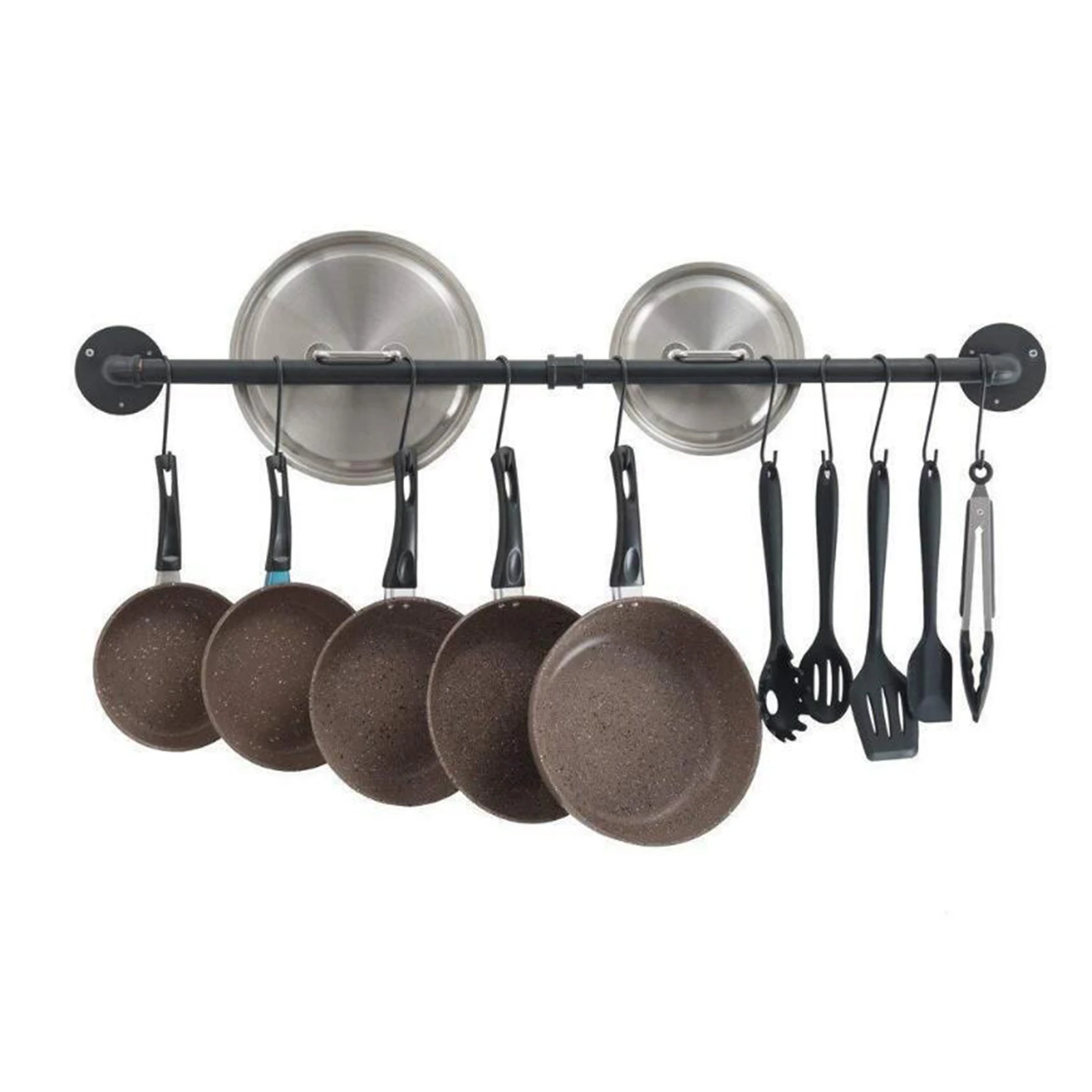 Kitchen Hook Hanging Rod Rack Punching Multi-functional Spatula Storage Wall-mounted Rack Kitchenware Bathroom Home  Big Storage 5