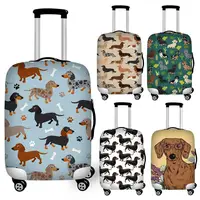 Washable Suitcase Cover Cute Dachshund Dog Travel Suitcase Protector Fits 18 to 32 Inch Luggage Zipper Closure 1