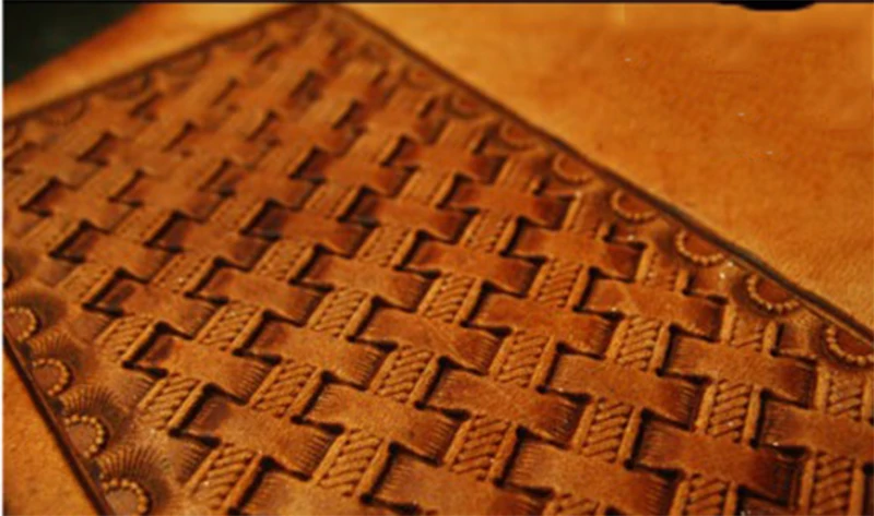 Woven pattern Hand-work unique design leather working tools carving punches stamp craft leather with leather carving tools