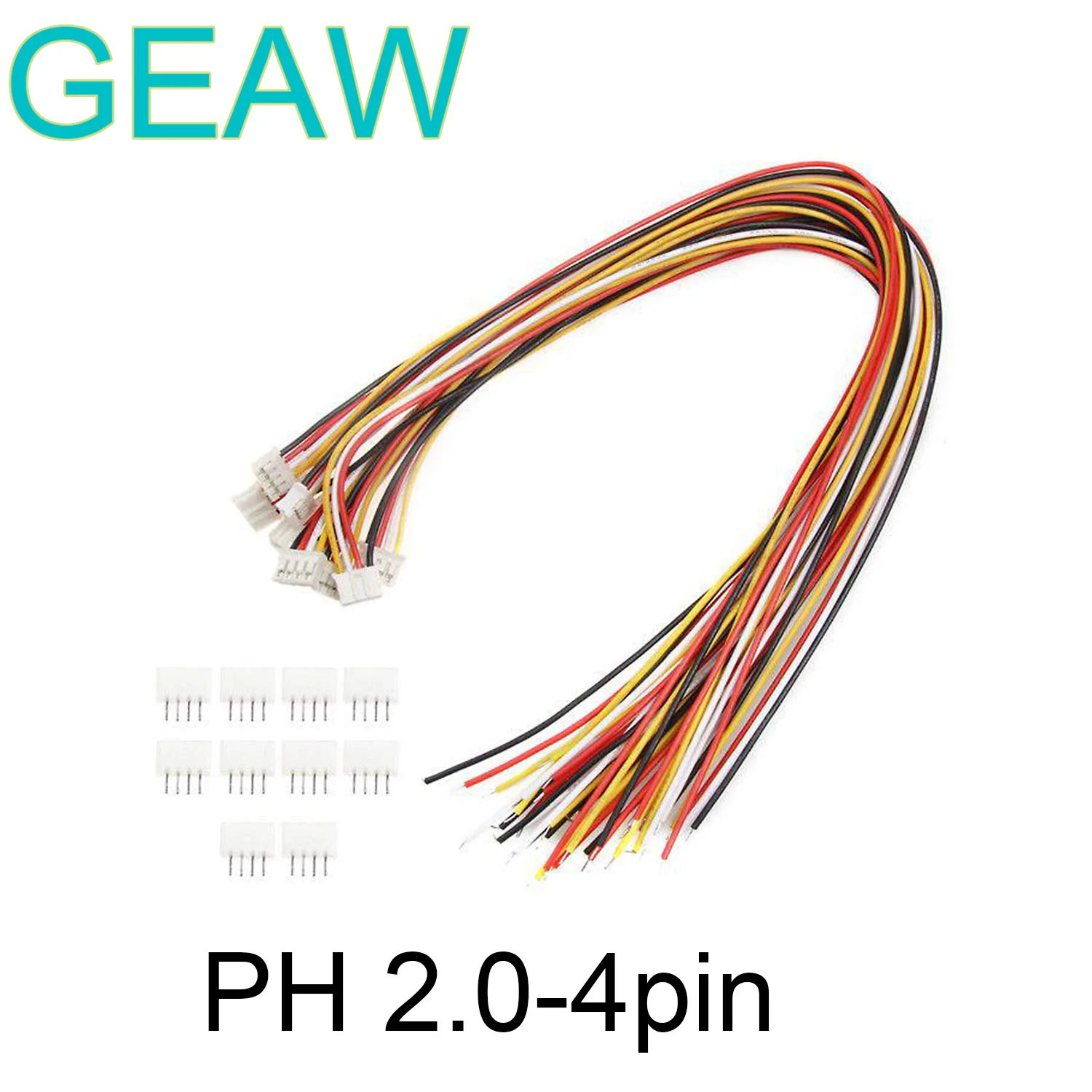 10x Connecteurs JST PH 2.0mm 4 broches mâle femelle avec câble 20cm