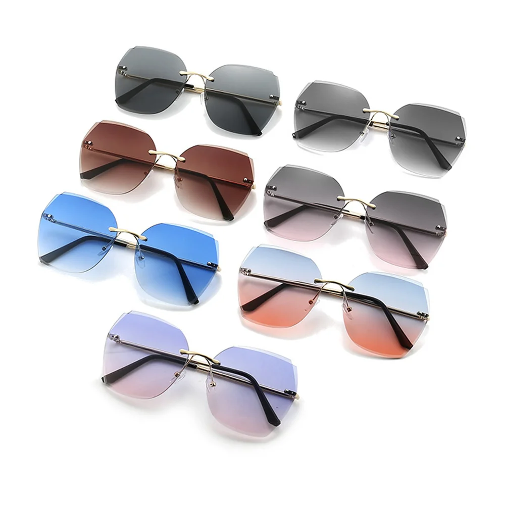 

2024 Vintage Rimless Square Sunglasses Women Classic Retro Gradient Mirror Frameless Sun Glasses Female Fashion Oculos De Sol