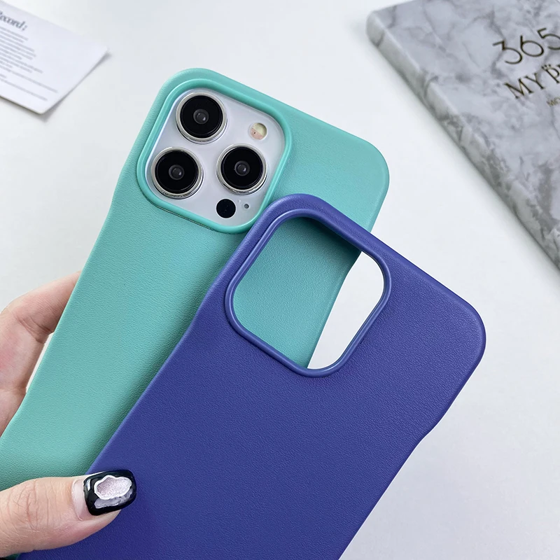 Vintage Suede Leather Rimess Magsafe Case for iPhone 15 14 Pro Max 13 12 Matte Anti-Fingerprint Frameless Armor Back Cover