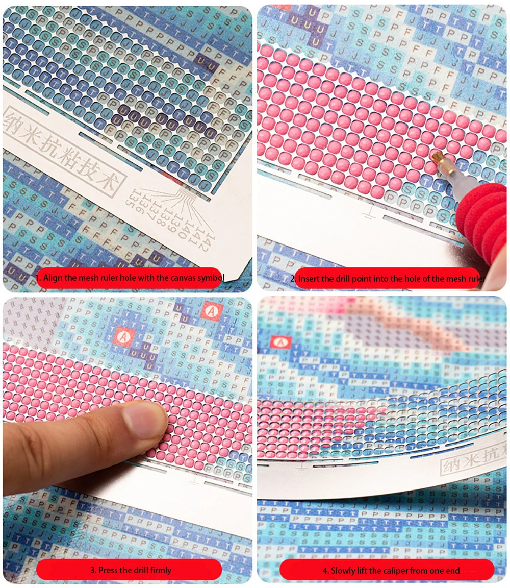 Diamond Painting Accessories 1PC 216 400 699 800 Holes Stainless Steel Diamond Painting Ruler Mesh Ruler 5D Diamond Drawing Tool for DIY Art Crafts