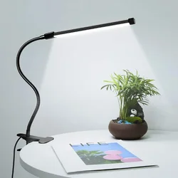 Sleek Black LED Clip - On Desk Lamp for Eye - Friendly Lighting (Black)