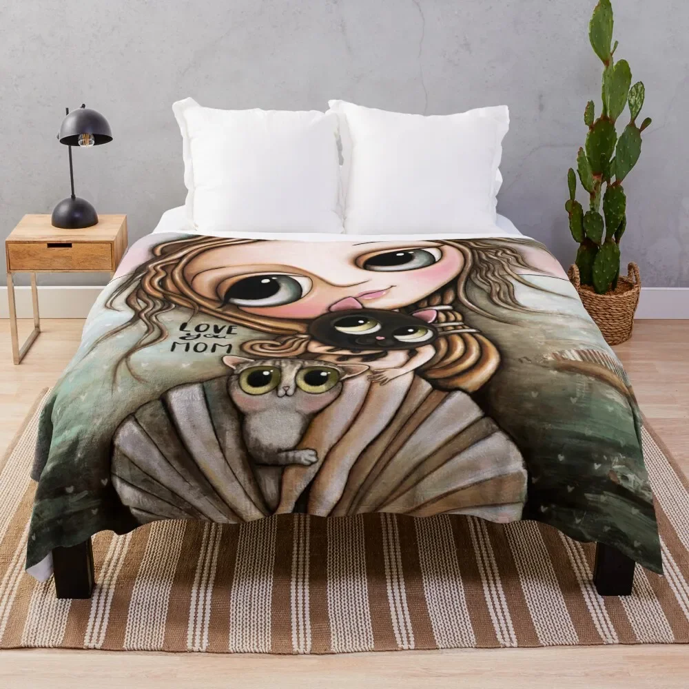 

The Venus and the two cats Throw Blanket Flannel Fabric For Decorative Sofa Soft Beds Sofas Blankets