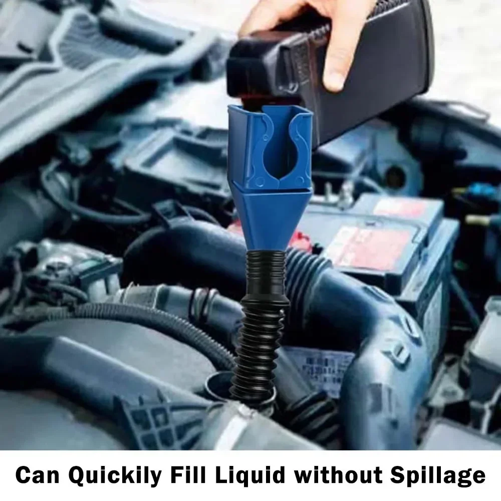 Motorcycle Refueling Funnel Telescopic Car Engine Oil Gasoline Filter Transfer Foldable Plastic Funnels Auto Accessories 3Pcs