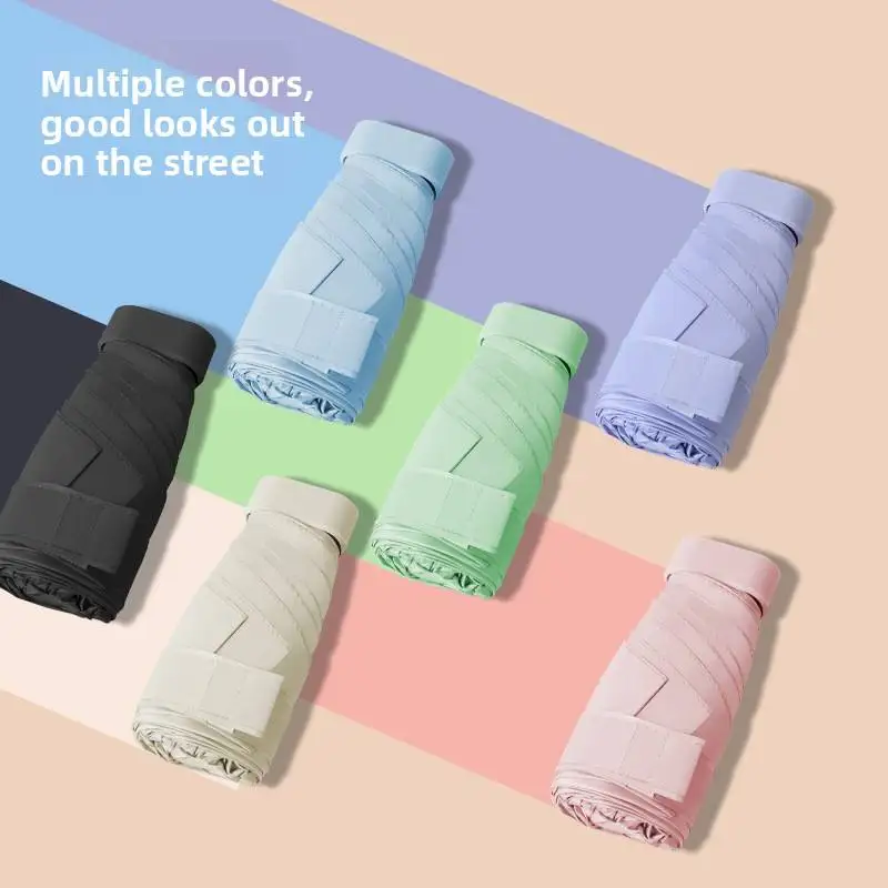 Mini 6-Fold UV Umbrella Super Compact & Windproof Travel Umbrella for Women UPF50+ Sun & Rain Protection 52cm 240g 7 Colors