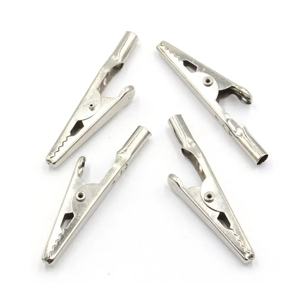 Alligator Clips 10Pcs 51mm Metal Alligator Clips Crocodile Clip Electrical Test Cable Lead Probe Clip 27