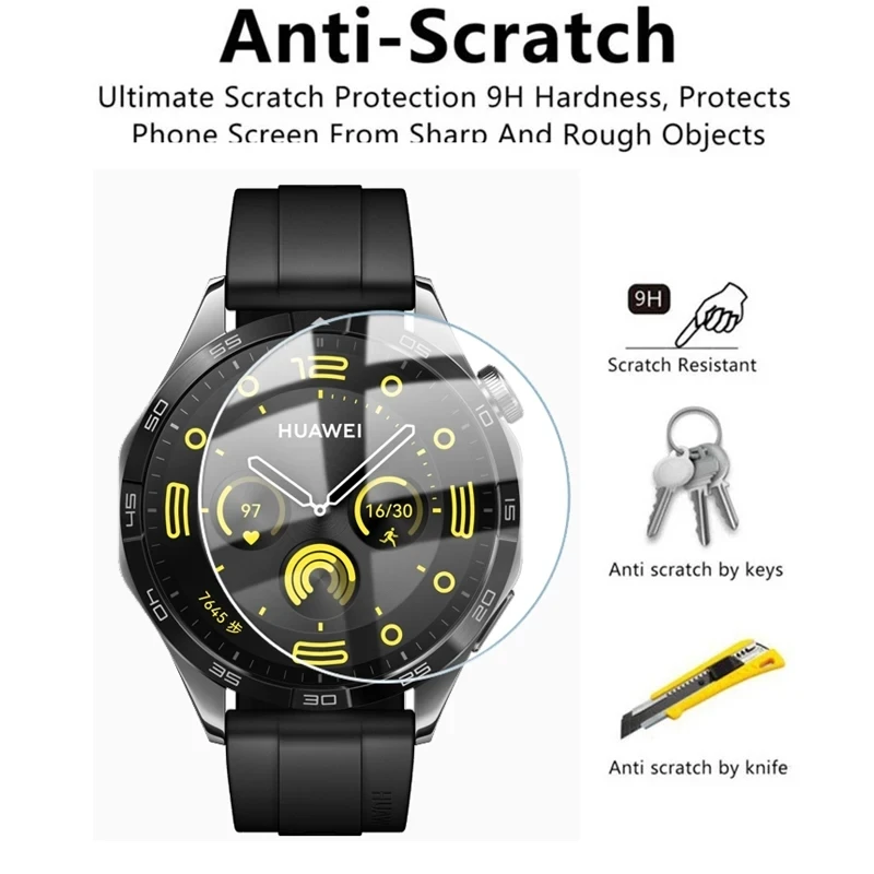 Premium 3-Pack Tempered Glass Screen Protector for Smartwatch - Durable Protective Film Accessory
