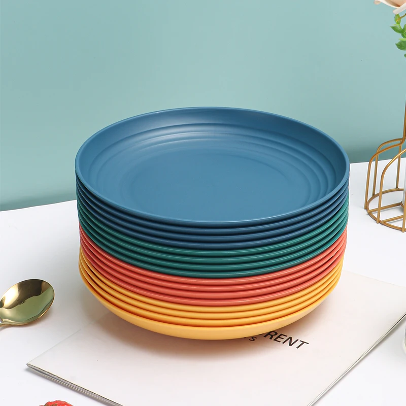 4/16pcs Plastic plates 9 inches diameter reusable holiday party snacks fruits desserts and pastries dining dish