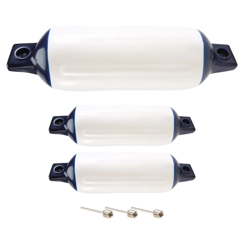 3PCS Inflatable Boat Fender PVC Boat Anchor Bumper Marine Fender For Boat, Sailboat, Cuddy Etc (4.5X16 Inch)