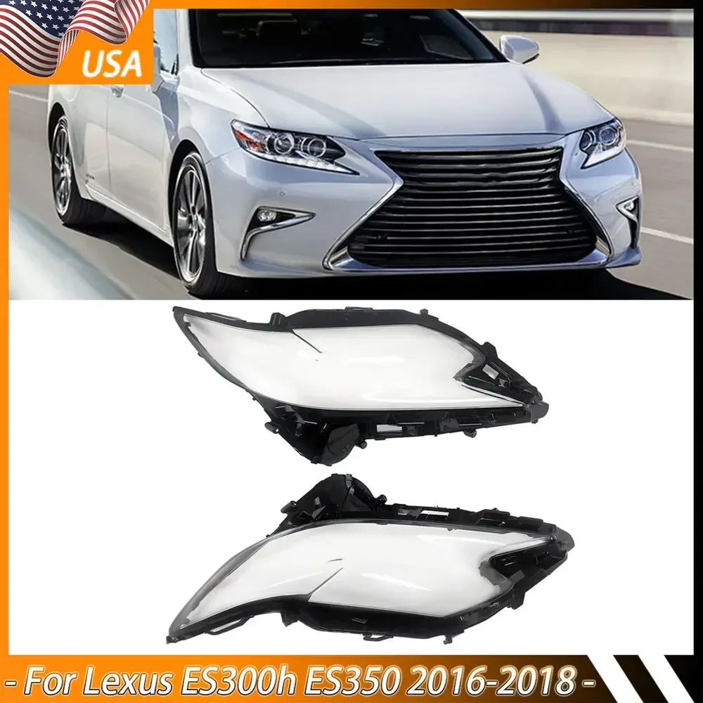 

Headlight Headlamp Clear Lens Cover Pair For Lexus ES200 ES300 ES350 2016-2018