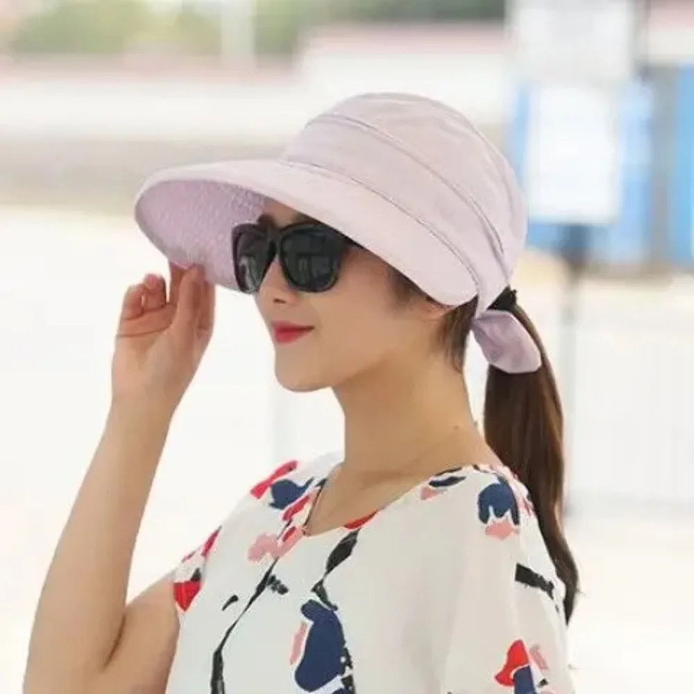 Sunscreen Folding Dome Outdoor Beach Travel Hiking Hats Fashion Sun Hat Women Girls Anti-Uv Female Visors Caps Golfing Cycling