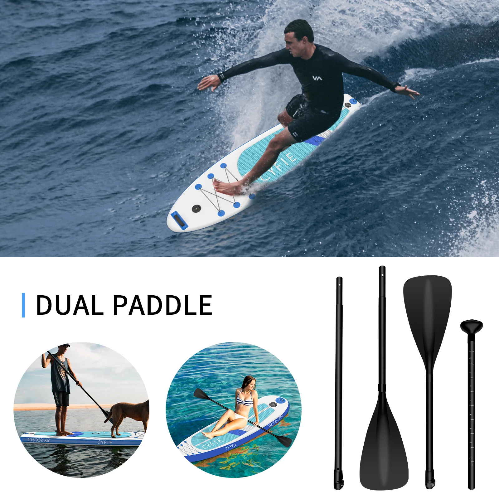 350 LBS Inflatable Paddle Board Surfing Yoga Fishing Accessories SUPs Inflatable  Stand Up Paddle Board Set Surfboard Boat