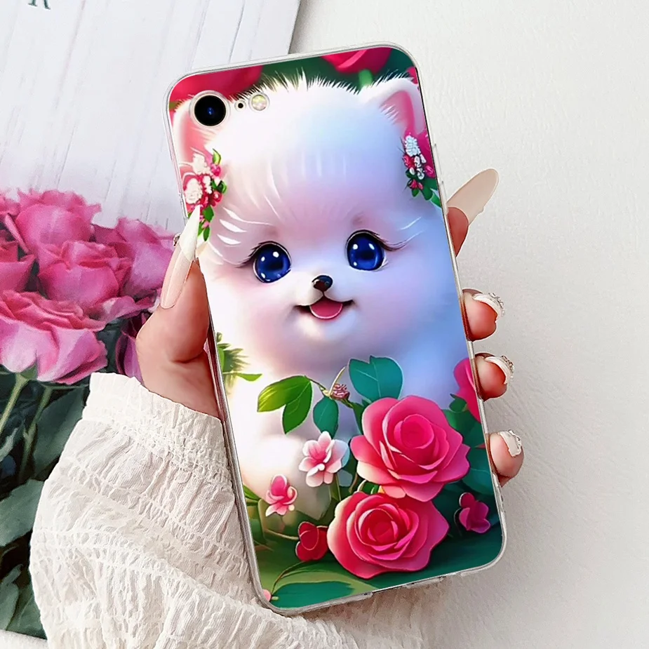 Cute Cat Painted Clear Silicone Soft Slim Phone Case