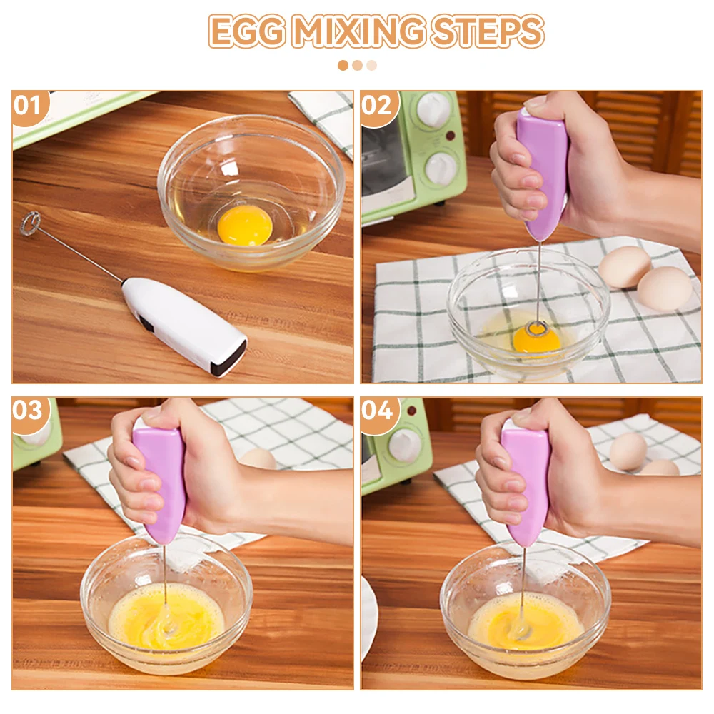 Description Picture 4 of itemElectric Handheld Egg Beater Household Kitchen Mini Stainless Steel Coffee Milk Tea Blender Beat Up The Cream Stirring Tools