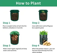 Garden Grow Bags 3/5/7/10 Gallon Plant Growing Bags PE Vegetable Planter Growing Bag DIY Fabric Grow Pot Potato Onion Bag 4