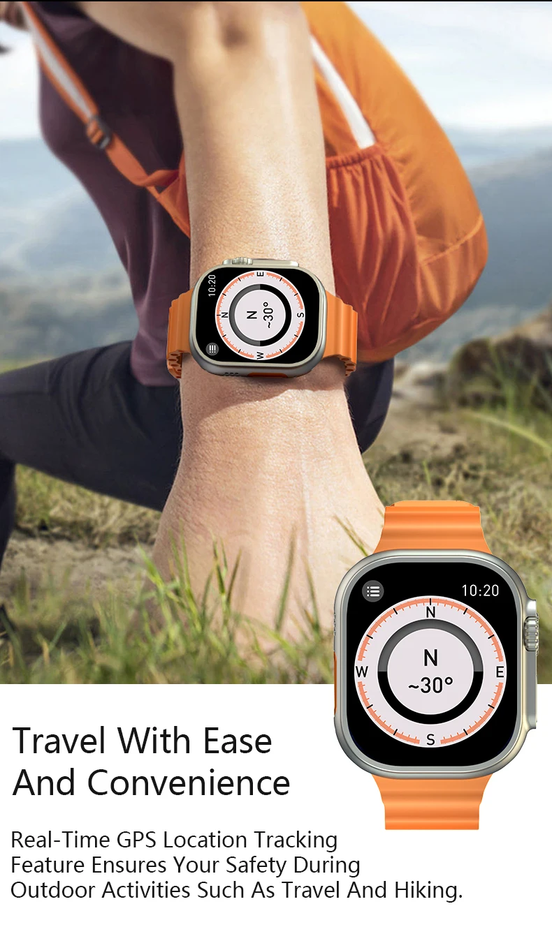 Apple Smart watch Master Copy AMOLED Display Ultra Max Compass Smart Watch Men Heart Rate