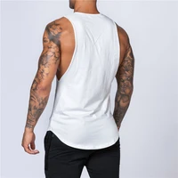 Vêtements de sport pour hommes, débardeur d'été en coton, Fitness, Jogging, musculation, chemise sans manches, respirant, col rond, gilet musculaire décontracté 3