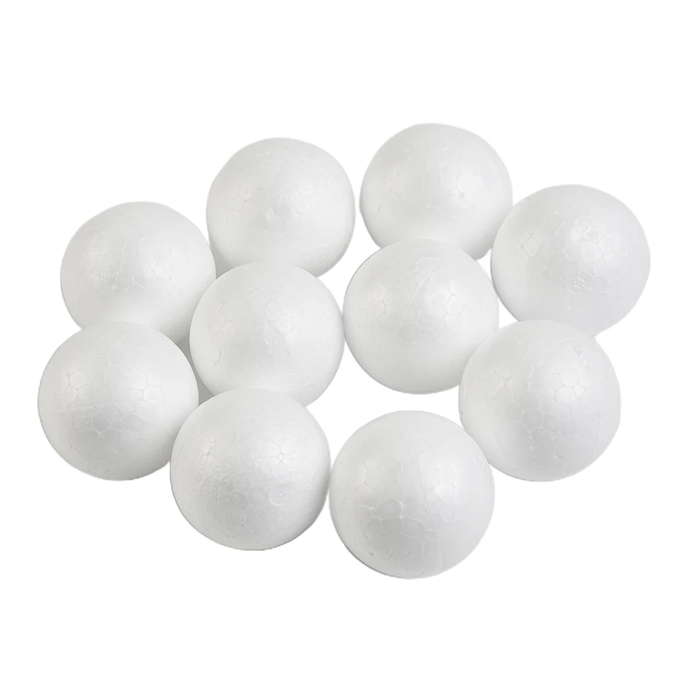 10 Stück feste Schaumstoffkugeln aus Polystyrol, runder Baum, weiß, 50–100 mm, für Hochzeit, Party, Dekoration, Modellierung, Handwerk – Detail 7