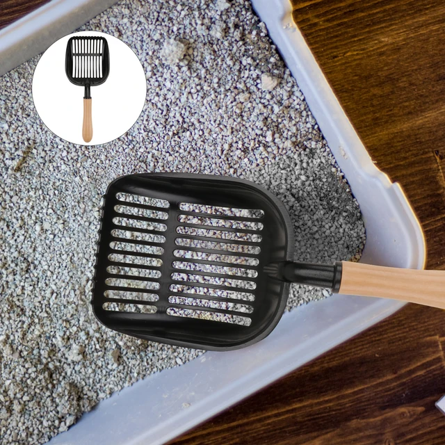 1Pcs Cat Litter Scooper Heavy-Duty Rustproof Aluminum Alloy Wooden Handle Tight Mesh Design Efficient Pet Waste Remover Comfort 2