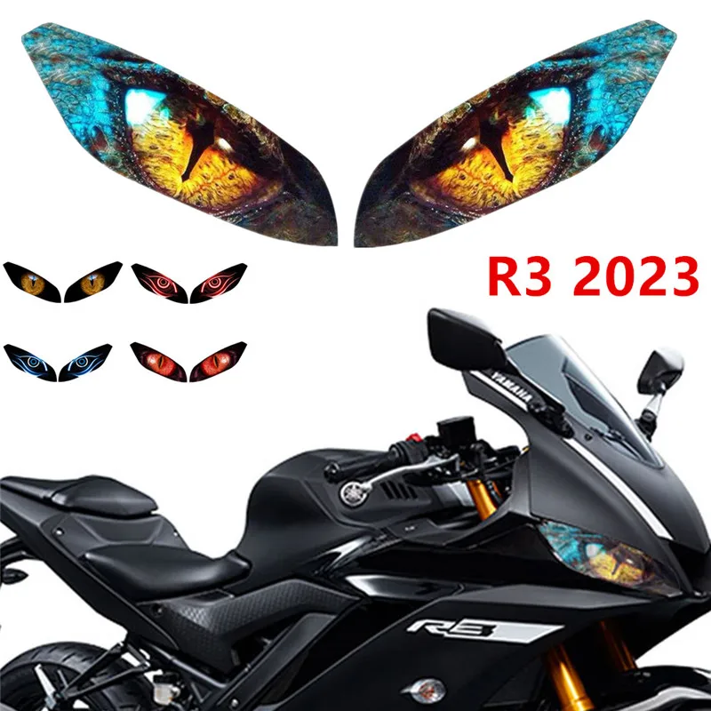 Fit YZF-R3 Head light protection Stickers Motorcycle Front Fairing Headlight Guard Sticker For YAMAHA YZF-R3 R3 yzfr3 2023